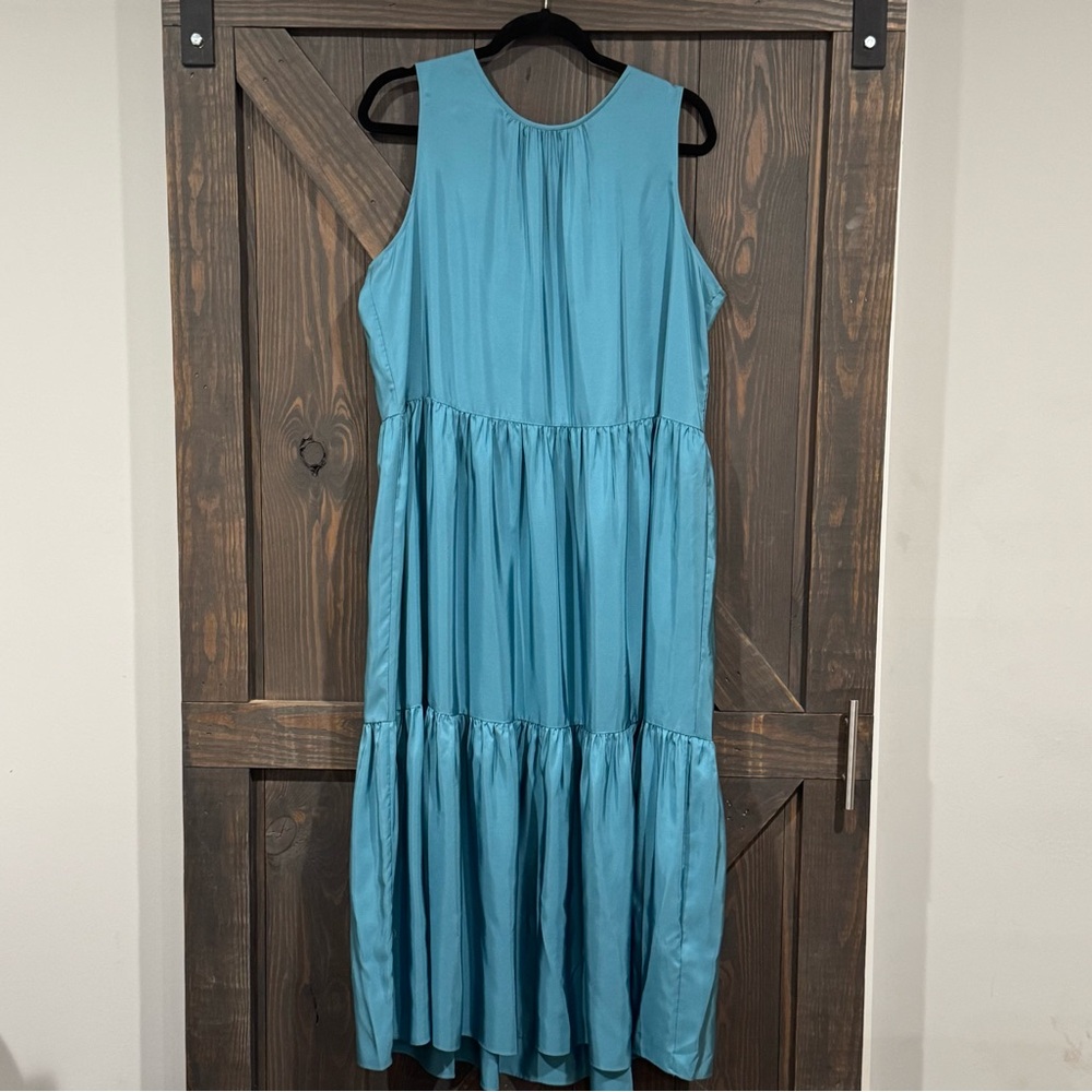 Eileen Fisher Women’s‎ Washed Silk Tiered Dress River Size XL NEW/NWT - Picture 4 of 10